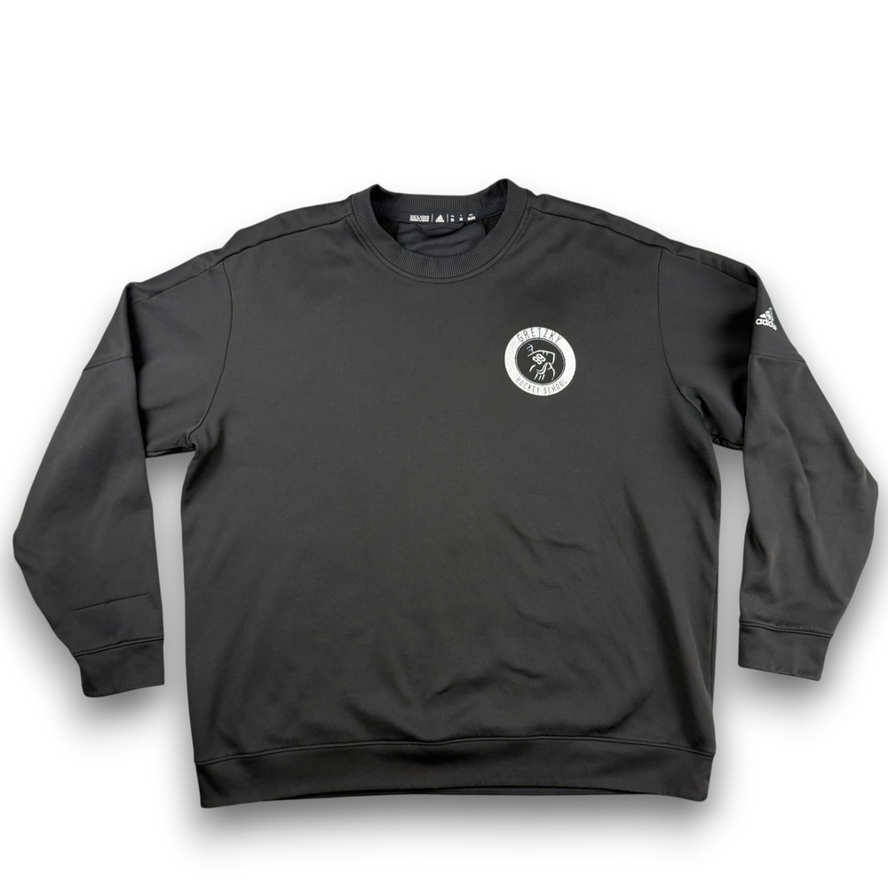 Adidas Gretzky Hockey School Mens 2XL Black Crewneck Sweatshirt 99 Graphic